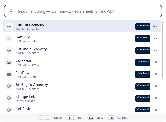 Compass — A command palette for Revit — find and run anything in seconds.