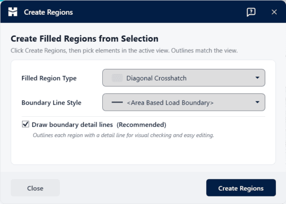 Region Builder — Filled regions from selected element boundaries.