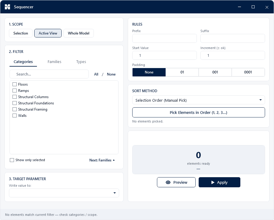 Sequencer — Batch renumber and rename with custom rules.