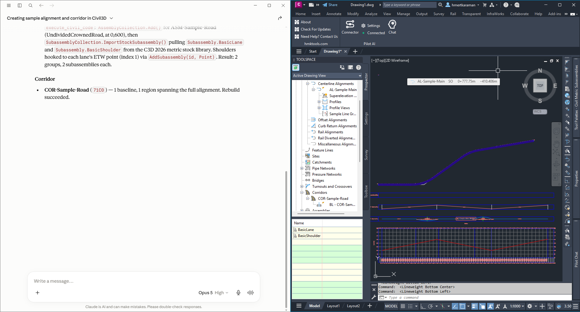 Pilot AI in Civil 3D
